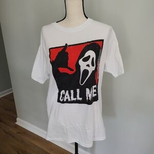 Call Me Ghost Face Scream Movie Novelty T-shirt Size M NWT